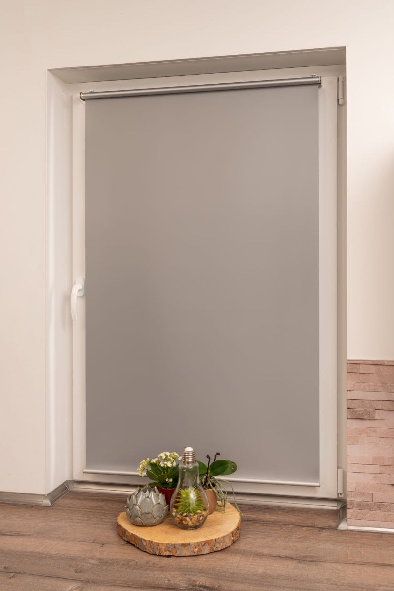 K-home Thermo Springrollo/Mittelzugrollo Verdunkelung, Rollo ohne Bohren - Grau