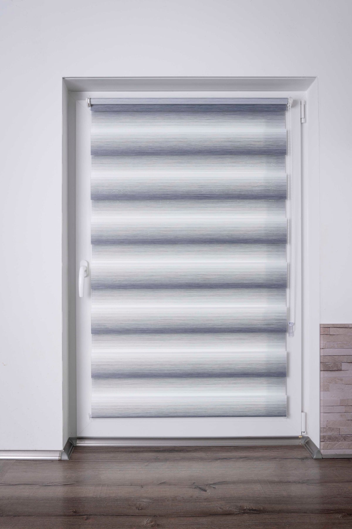 K-home Klemmfix Doppelrollo mit "Farbverlauf", Lichtschutz, Rollo ohne Bohren - Grau