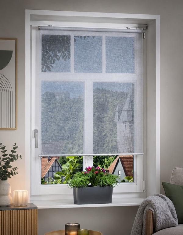 K-home Klemmfix Springrollo/Mittelzugrollo SHADE, ohne Bohren - Hellgrau