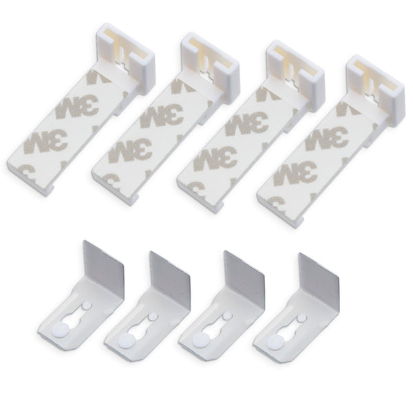 K-home Klemmträger aus Metall und Zubehör Montage-Set für Klemmfix Doppelrollo - Weiß