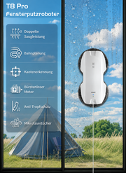 Fensterputzroboter "T8Pro", automatische Reinigung für Fenster, Glas und Spiegel
