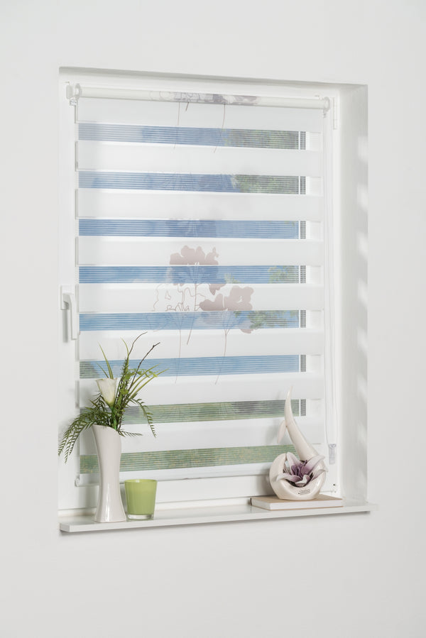K-home Klemmfix Doppelrollo "Delphi", Lichtschutz, Rollo ohne Bohren - Taupe