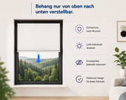 Klebe-Plissee "COMO", Lichtschutz, freihängend in Beige
