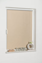 Thermo Klemmfix-Seitenzugrollo, Verdunklung, Rollo ohne Bohren in Beige
