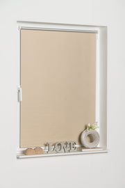 Thermo Klemmfix-Seitenzugrollo, Verdunklung, Rollo ohne Bohren in Beige
