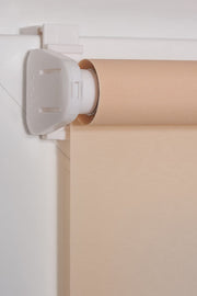 Thermo Klemmfix-Seitenzugrollo, Verdunklung, Rollo ohne Bohren in Beige

