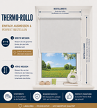 Thermo Klemmfix-Seitenzugrollo, Verdunklung, Rollo ohne Bohren in Beige
