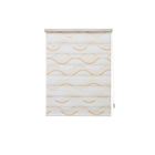 Klemmfix Doppelrollo mit "Wellendesign", Lichtschutz, Rollo ohne Bohren in Beige
