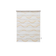 Klemmfix Doppelrollo mit "Wellendesign", Lichtschutz, Rollo ohne Bohren in Beige
